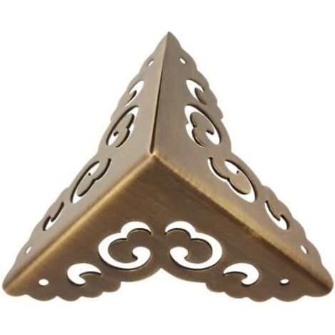 Quatre équerres de fixation pour meubles, accessoires de quincaillerie, protections d'angle de table, protections d'angle en laiton, armoires chinoises, boîtes en bois, protections d'angle décoratives (1/4)