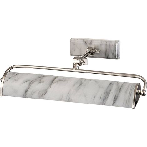 Elstead Winchfield Applique pour tableau moyen à 2 ampoules, nickel poli et effet marbre blanc (1/5)