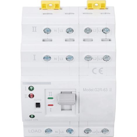 Interrupteur de transfert automatique 4 pôles 25A, commutateur de source rapide 220VAC bobine, 400VAC nominal, pour tableau électrique maison (1/5)