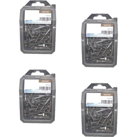 4 Coques de 20 Tirefonds Bois Tête Hexagonale 8 x 80 mm - Inox A2 - D-Work (1/4)