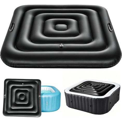 Housse de protection gonflable pour spa - 130 cm - Rond - Gonflage et dégonflage rapide et facile - Protection coupe-vent et imperméable
