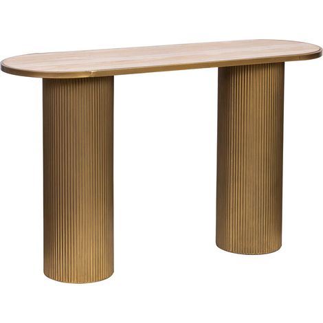 Recibidor de metal y madera 120x40x72h cm