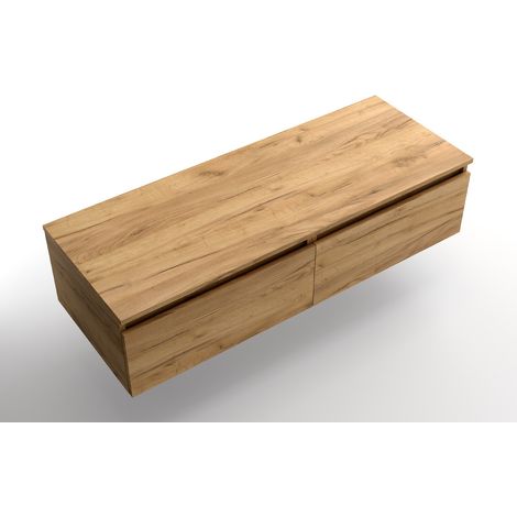Set DOMUS 1200 2 Schrankelement wandhängend 1 Schublade und Waschtischplatte EICHE AFRIKA