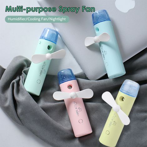 Mini-Ventilator mit Sprühfunktion, tragbar, USB-aufladbar, für drinnen und draußen