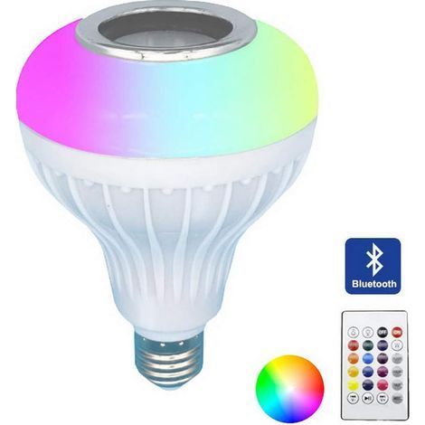 E27 12W RGB LED Bulb, Bluetooth Speaker, 24-Key Remote Control, Living Room, Bedroom (1/5)