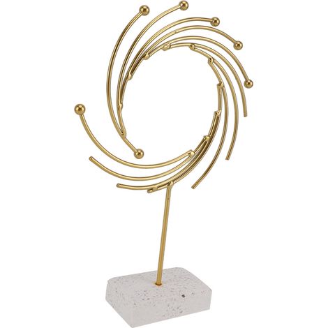 Abstrakte Skulptur, luxuriöses modernes Metallornament, handgefertigte Tischdekoration für Büros, Wohnzimmer und Arbeitszimmer 7129C08 (1/5)