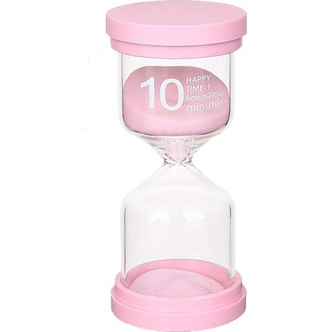 Sablier rose 10 minutes pour enfants, minuterie en verre, horloge pour enfants, sablier décoratif, maison, bureaux et aussi comme minuterie décorative pour gestion du temps Rose (1/5)