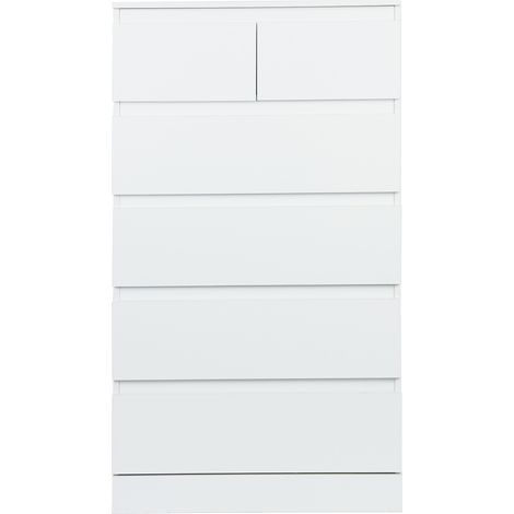 Schließfachschrank – Aufbewahrungsspind – 6 Schubladen – Weiß – 60 x 41 x 109 cm (1/5)