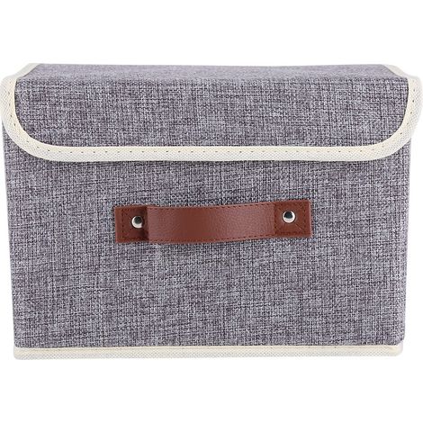 Boîte de rangement pliable en tissu pour vêtements, livres, jouets d'enfants (Grise) (1/5)