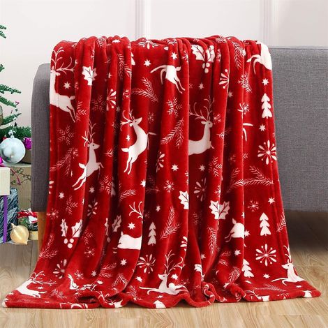 Couverture de Noël Couverture Personnalisée Motifs de Noël Imprimé Plaid Décorations Doux Confortable Canapé Patchwork Couvertures pour Lit Canapé (1/3)