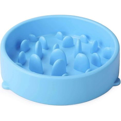 Gamelle anti-glouton pour chien - Ralentit l'alimentation, bleue, 20 cm (1/4)