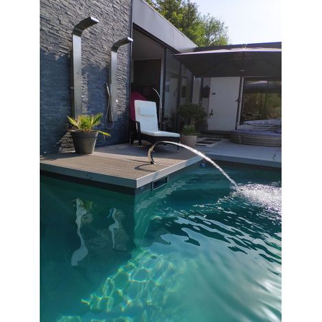 ZENLYS Cascade pour Piscine en INOX Fontaine Bassin Modèle Mini Cobra Hauteur 35cm Largeur 10,5cm Profondeur 33cm (1/5)
