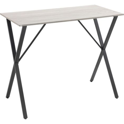 120cm Modern Rectangular Bar Table for 4,Stylish Kitchen Table with Wood Finish Top and Sturdy Steel Legs,Perfect for Living Room and Home Bar