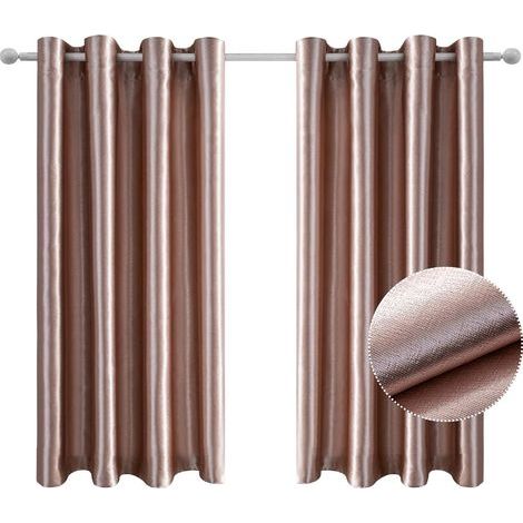 Innenvorhänge 2er-Set, isolierender Thermovorhang gegen Kälte und Hitze, Verdunkelungsvorhänge, Thermo-Verdunkelungsvorhang, Wohnzimmervorhang, Schallschutzvorhang, 117 x 137 cm, Rosa (1/5)