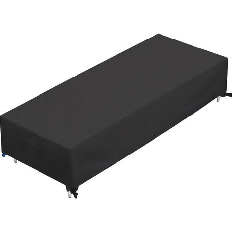 Housse de mobilier d'extérieur Oxford 210D imperméable résistante aux UV pour chaises de jardin, de terrasse, tables et chaises - Protection contre la poussière, noir, 210 x 75 x 30 cm (1/5)