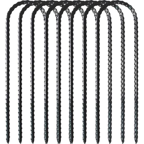 Lot de 8 piquets de sécurité pour trampoline Ancre en U robuste en acier inoxydable pour buts de football, tentes de camping et décoration. (1/5)