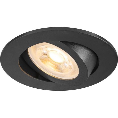 Spot encastré NEW TRIA® 68 int rond orientable noir GU10 10W IP 20 - SLV - 1007369 (1/3)