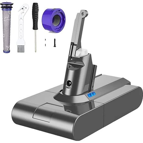 Batterie de remplacement Dyson V8 SV10, capacité 6000mAh, tension 216V, 216V, 21.6V-b, 2 Filtres de Batteries (1/2)