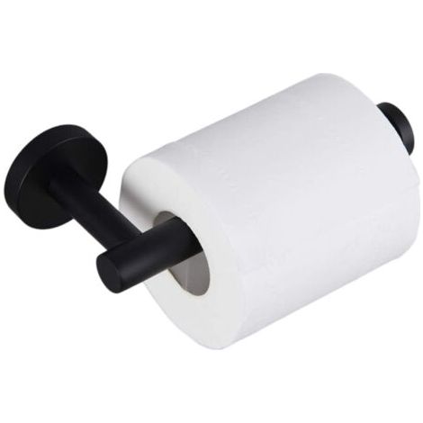 Porte-rouleau de papier toilette mural en acier inoxydable 304 noir mat (1/5)