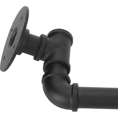 Barre porte-serviettes murale en fer noir 24 cm, support compact pour salle de bain cuisine et WC, accessoire de rangement élégant et durable pour intérieur (1/5)