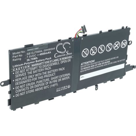 vhbw Akku kompatibel mit Lenovo ThinkPad X1 Tablet (20GGA00N00), X1 Tablet Gen 2, X1 Tablet (20GGA00L00) Tablet Pad (4900 mAh, 7,5 V, Li-Polymer) (1/5)