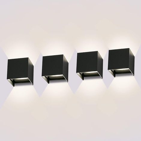 LEDMO 4er-Pack 12W LED-Außenwandleuchte 4000K IP65 Verstellbarer Winkel (1/5)