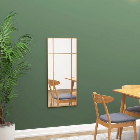 Miroir décoratif cadre fenêtre doré 110x50cm, fixation murale verticale ou horizontale, élégant et moderne (1/5)