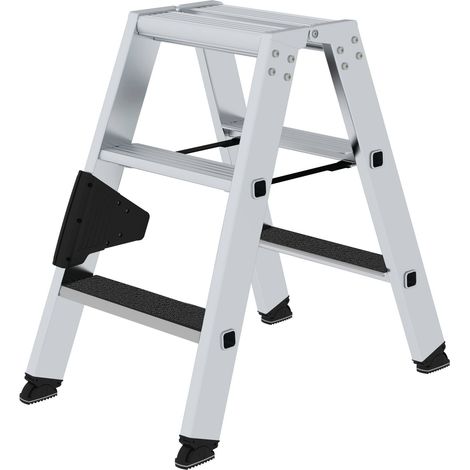 MUNK Stehleiter beidseitig begehbar mit clip-step R13 2x3 Stufen (1/5)