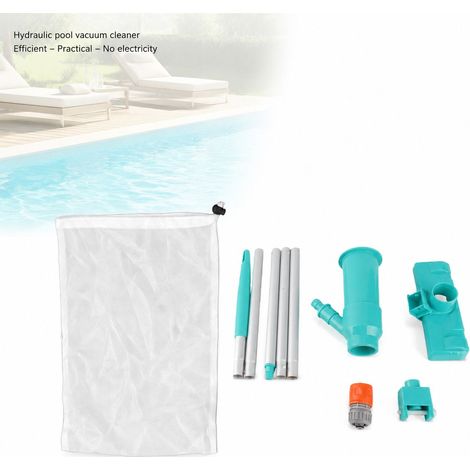 Aspirateur de Piscine - Sans Marque - Standard - Tête Brosse 18,5cm, Perche 118cm, Sac Filtre, Plastique Durable (1/5)
