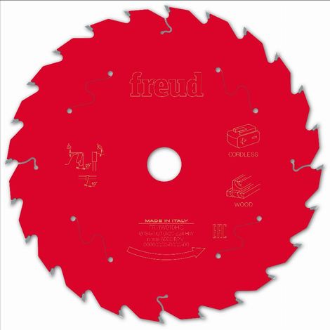 Hoja para sierra circular portátil sin cable FREUD - Ø184 1,55/1 AL20 Z24 BA 25° - F03FS10055 -FR11W010HC