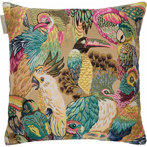 Housse de coussin 40x40 cm MADURA - Macao - JUNGLE BIRDS (1/4)