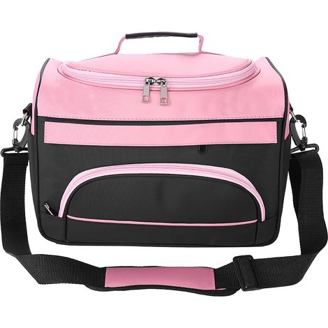 Sac de rangement grande capacité pour matériel de coiffure professionnel, rose, idéal pour les voyages. (1/5)