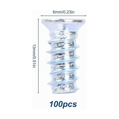 vis européennes universelles à tête fraisée en acier au carbone 6,3 x 13 mm Vis pour tiroirs, charnières de meubles, rails de tiroir (1/4)