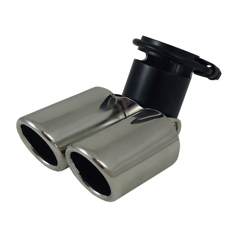 Embout echappement réglable en inox double ovale 63mm pour sortie 45-58 mm