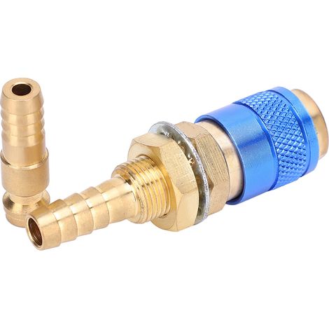 Paire de raccords rapides adaptateurs eau et gaz 8mm pour torche de poste à souder MIG TIG (bleu) (1/5)