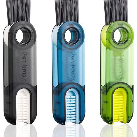 Brosse de Nettoyage Multifonction 3 en 1,3 en 1 Brosse de Nettoyage,Petite Brosse de nettoyag,Mini Brosse de Nettoyage Multifonction pour biberons et Tasses (mélange) (1/5)