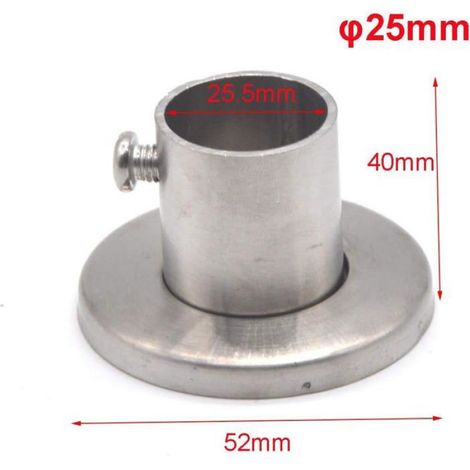 Support Barre Placard 304 Inox, Bride Tuyau ≤25mm, Vis Incluses, Rangement Robuste (1/4)