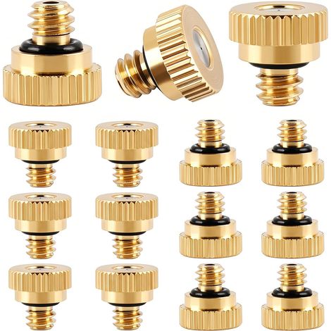 15er-Pack Messing-Sprühdüsen (0,2 mm) für feinen Nebel  Bewässerung, Kühlsysteme, Garten, Terrasse und Patio (1/5)