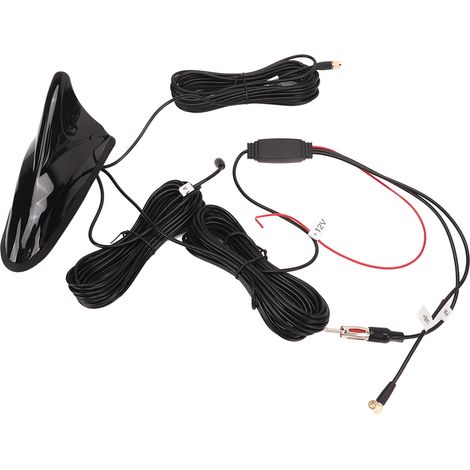 12V Haifischflossenantenne mit GPS, DAB, FM, WLAN, hoher Empfindlichkeit, 5 m Kabellänge, universelle Radioantenne