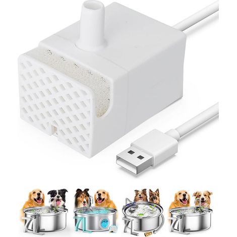 Fontaine à eau pour chiens de grande taille, 7 l/1,8 g, silencieuse en acier inoxydable avec triple filtration, idéale pour chiens et chats (1/5)