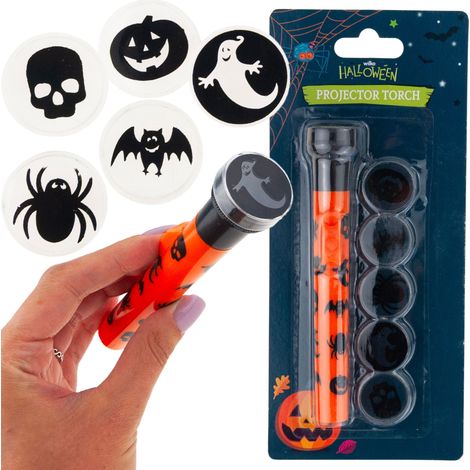 Lampe torche projecteur avec accessoires, en plastique, motifs d'Halloween assortis, fonctionne sur piles, 5 motifs, ensemble (1/5)
