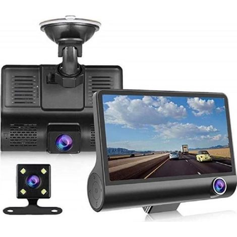 Caméra Embarquée Voiture Grand Angle 170°,Dashcam Voiture GPS Full HD 1080P,Trois lentilles,Écran 4 Pouces -Dash Cam avec Module GPS (1/4)