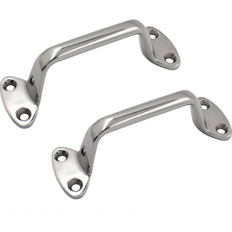 Lot de 2 poignées de maintien pour bateau en acier inoxydable 316 massif de qualité marine, 148 mm, finition polie, robustes (1/5)