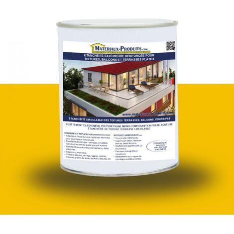 Etanchéité extérieure renforcée pour toitures, balcons et terrasses plates - 10 Kg Jaune Soleil - MATPRO