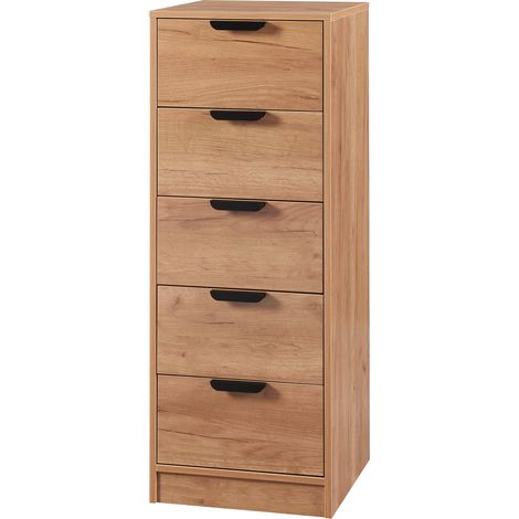 Cassettiera pratico mobile contenitore per ingresso soggiorno camera da letto MDF 108 x 40 x 40 cm effetto rovere 030009315