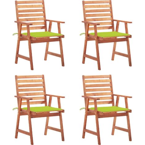 Sillas de comedor para jardín 4 PC con almohadillas masivas (1/5)