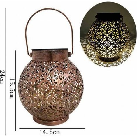 Lanterne Solaire - - LED Marron - Étanche IP44 - Sans fil Rechargeable - Usage Régulier (1/5)