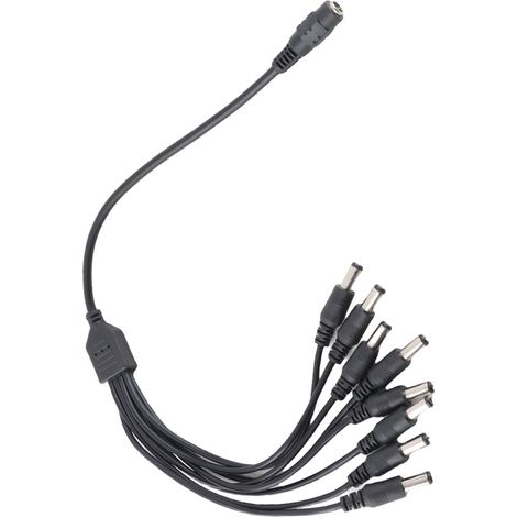 Câble adaptateur répartiteur d'alimentation 5,5 x 2,1 mm (1 femelle vers 8 mâles) pour caméra de vidéosurveillance (1/5)