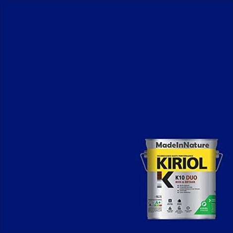 Peinture Bois et Métaux, Sous couche et Finition, Antirouille, sur Fer, Acier, Galvanisé, même rouillés, très opacifiant - 0.75 litre - RAL 5003. (1/4)