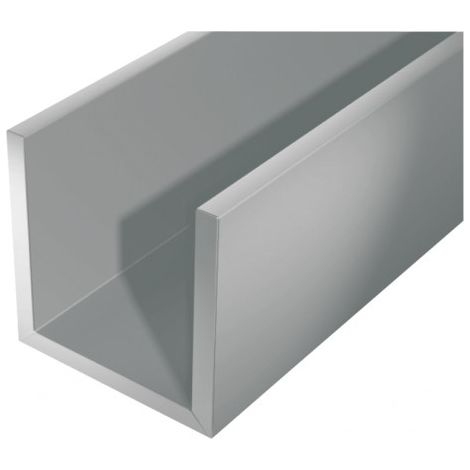 Profilé en U aluminium 2000x10x8mm – Finition argent – Pour structures légères et chantiers – Résistant à la corrosion – Alberts (1/2)